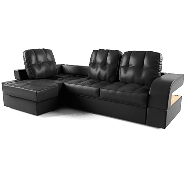 Italian Leather Corner Sofa 3D model image 1 