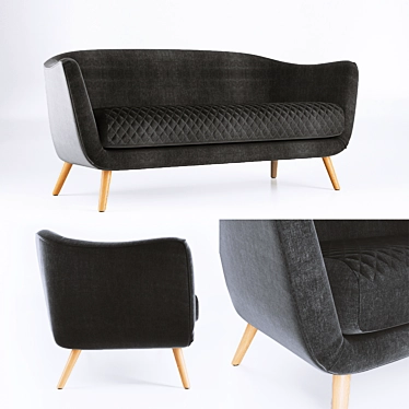 Contemporary Flick Marl Grey Sofa 3D model image 1 