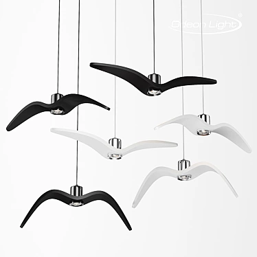 VOLO Suspension Light: Chrome/ White or Chrome/ Black 3D model image 1 