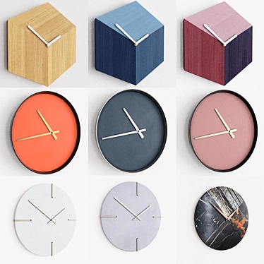 Scandinavian Minimalist Wall Clock Collection 3D model image 1 