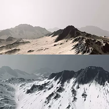 Majestic Mountain Peaks 3D model image 1 