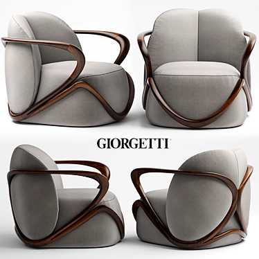 Giorgetti Hug Armchair: Perfect Comfort in Style 3D model image 1 