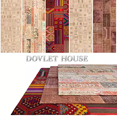DOVLET HOUSE 5-Piece Carpets Set (Part 180) - Elegant & Versatile 3D model image 1 