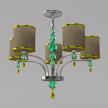 Viga Chrome Glass Chandelier 3D model image 1 