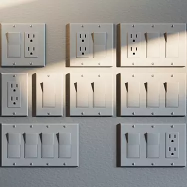 Efficient NEMA 5-15R Outlet & Switch 3D model image 1 