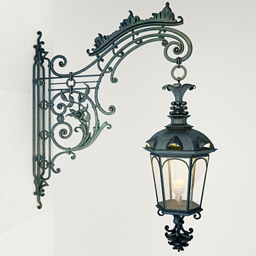 Elegant Iron Wall Sconce 3D model image 1 