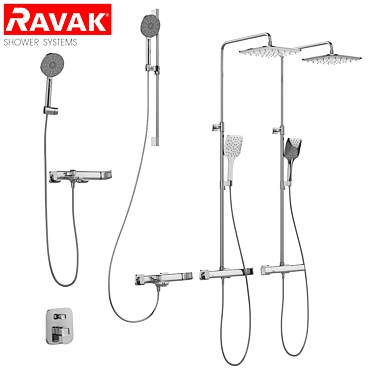 Ravak 10° Bath & Shower Mixers: Stylish & Versatile 3D model image 1 