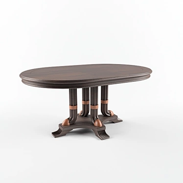 Oval Folding Table 3D model image 1 