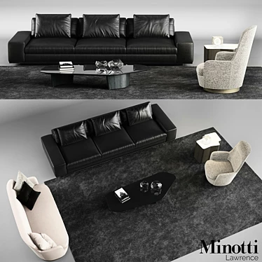 Elegant Minotti Lawrence Sofa 3D model image 1 