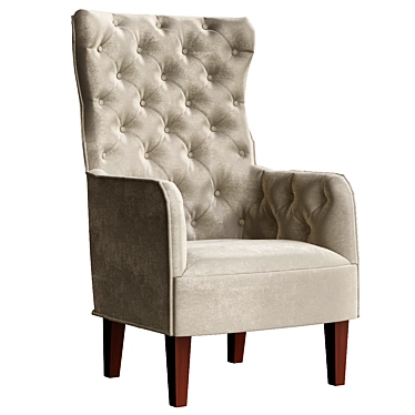 Luminous Elegance: Pale Accent Chair 3D model image 1 