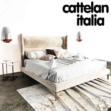 Cattelan Italia: Ludovic Bed, Radja Carpet, Sting Tables, Asia Lamps, Janeiro Magnum 3D model image 1 