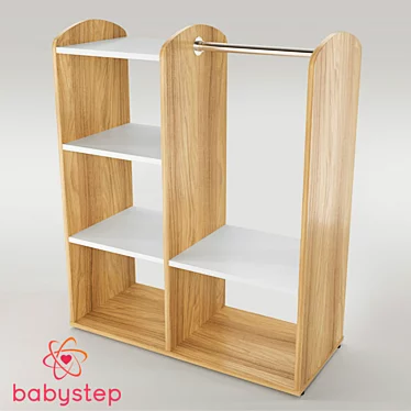 Durable and Adjustable Children's Wardrobe 3D model image 1 