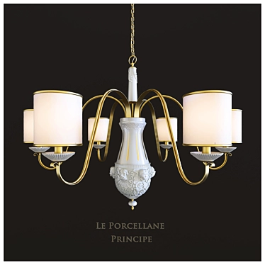 Elegant Porcelain Chandelier 3D model image 1 