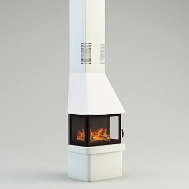 Contura Fireplace: Stylish & Compact 3D model image 1 
