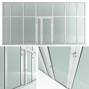 Title: NAYADA Glass Fireproof Doors & Partitions 3D model image 1 