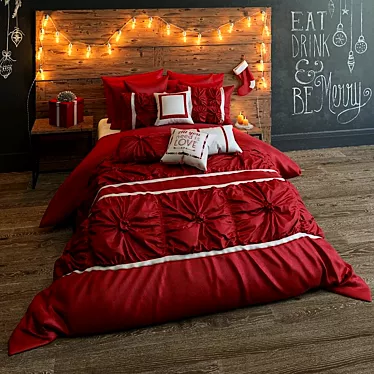 Holiday Cheer Christmas Bed Set 3D model image 1 