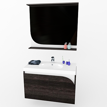 Sevillia 90: Elegant Bathroom Vanity & Mirror 3D model image 1 