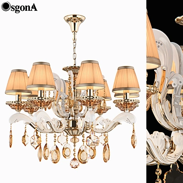 Elegant Crystal Pendant Chandelier 3D model image 1 