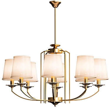 Elegant Beige Chandelier: Illuminate with Style! 3D model image 1 