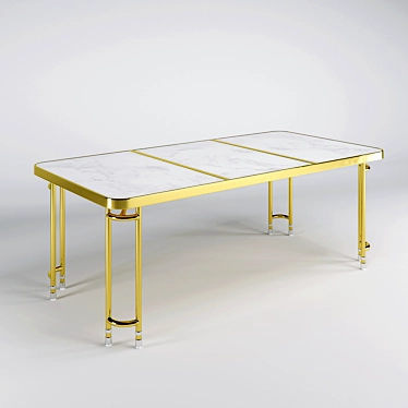 Elegant Brass Parabola Dining Table 3D model image 1 