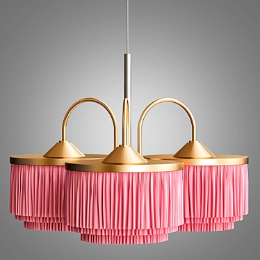 Silk Fringe Pendant Lamp: Elegant Lighting Solution 3D model image 1 