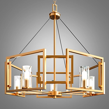 Elegant Golden Marco Pendant 3D model image 1 