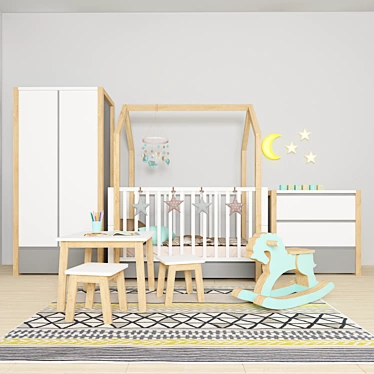 Bellamy Pinette Nursery Furniture Set 3D model image 1 