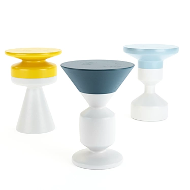 Hand-Turned Ceramic Occasional Tables 3D model image 1 