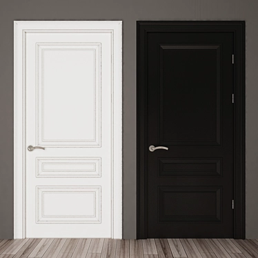 Elegance Oak Door 3D model image 1 