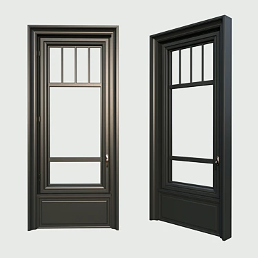 Classic Style Dark Wood Window 3D model image 1 