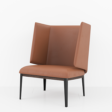 Luxurious Copenhagen Leather Lounge Chair 3D model image 1 