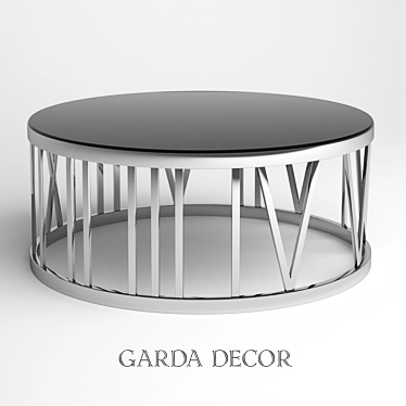 Sleek Black Glass Magazine Table 3D model image 1 