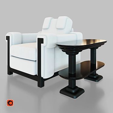 Lilia Armchair & Table Set 3D model image 1 