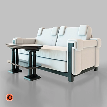 Modern Lily Sofa and Table Set 3D model image 1 