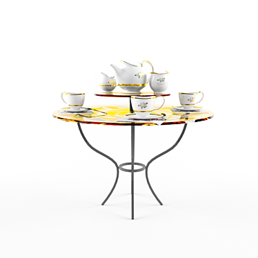 Elegant Tea Set - Fine China 3D model image 1 