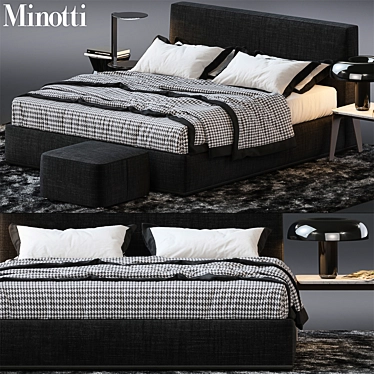 Minotti Bed: Elegant and Stylish 3D model image 1 