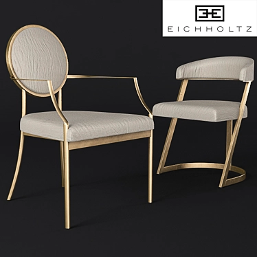 Elevate your dining experience with Eichholtz's exquisite chairs 3D model image 1 