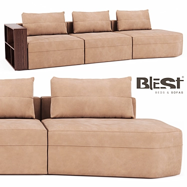 Blest™ Narni Modular Sofa: BBR/1TMX-1TMX/TTML Configuration 3D model image 1 