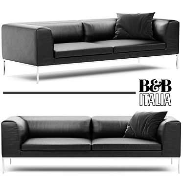Modern Black Leather Sofa: MICHEL B&B Italia 3D model image 1 