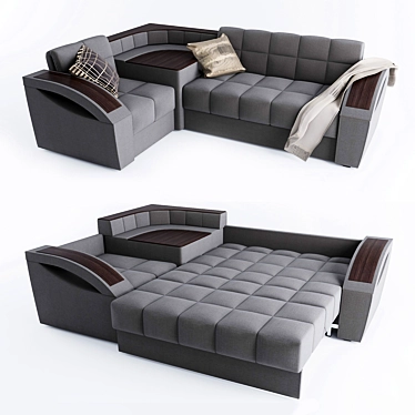 Montreal Left Angle Corner Sofa Bed 3D model image 1 