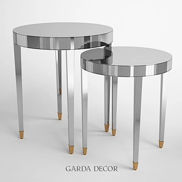 Garda Decor Glass Magazine Table - Elegant and Functional 3D model image 1 