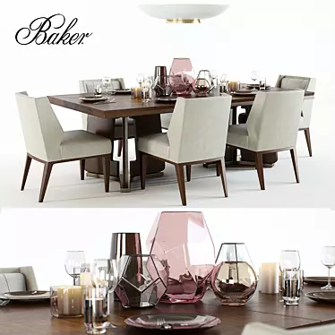 Elegant Baker Ceremony & Kukio Table Set 3D model image 1 