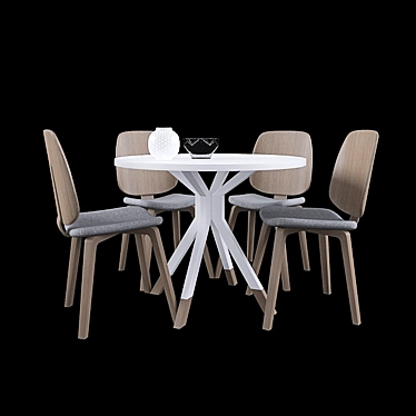 Modern Boconcept Table and Chair 3D model image 1 