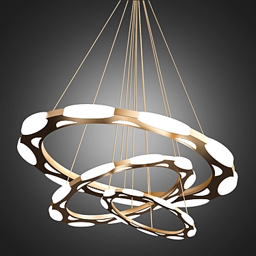 Elegant LED Circle Chandelier 3D model image 1 