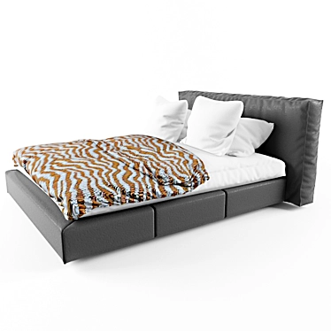 Italian Leather Bed 3D model image 1 