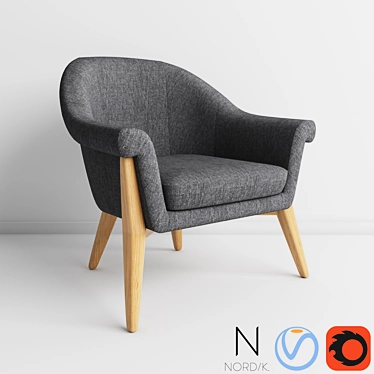 Nordik Arabella Dark Grey Armchair 3D model image 1 