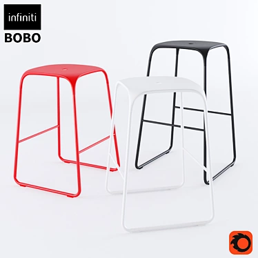 Infiniti Bobo | Sleek Steel Stool 3D model image 1 