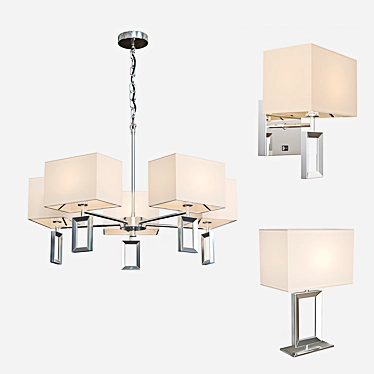 Elegant Square Chandeliers, Odeon Light 3D model image 1 