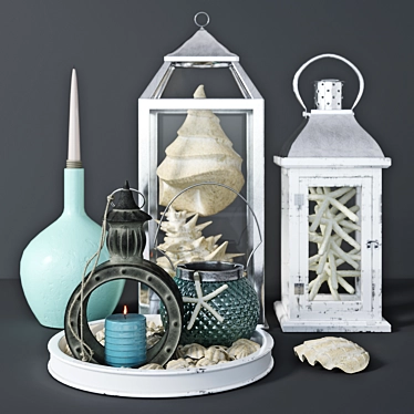 Nautical Vibes Sea Decor Set 3D model image 1 