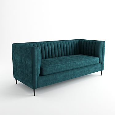 Blue Velvet Chesterfield Sofa 3D model image 1 